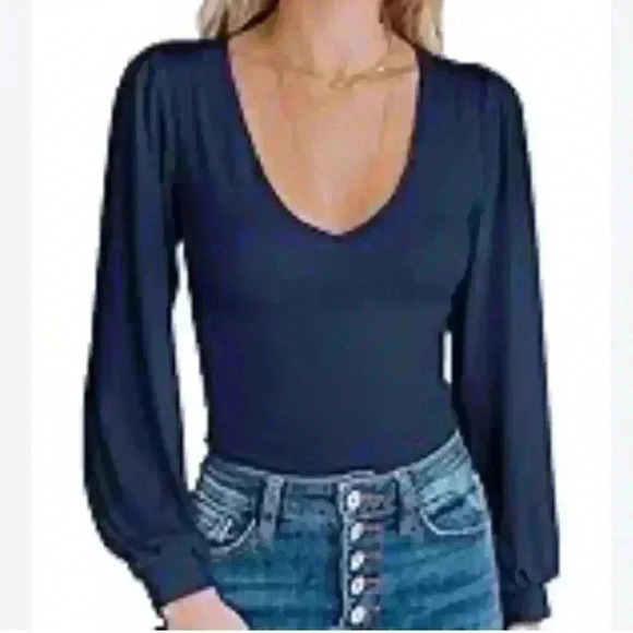 Spadehill Women's V-neck Long Sleeve Bodysuit (568) - Picture 3 of 14